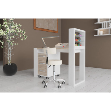 Маникюрный стол "Matrix" с подставкой для лаков и тумбой